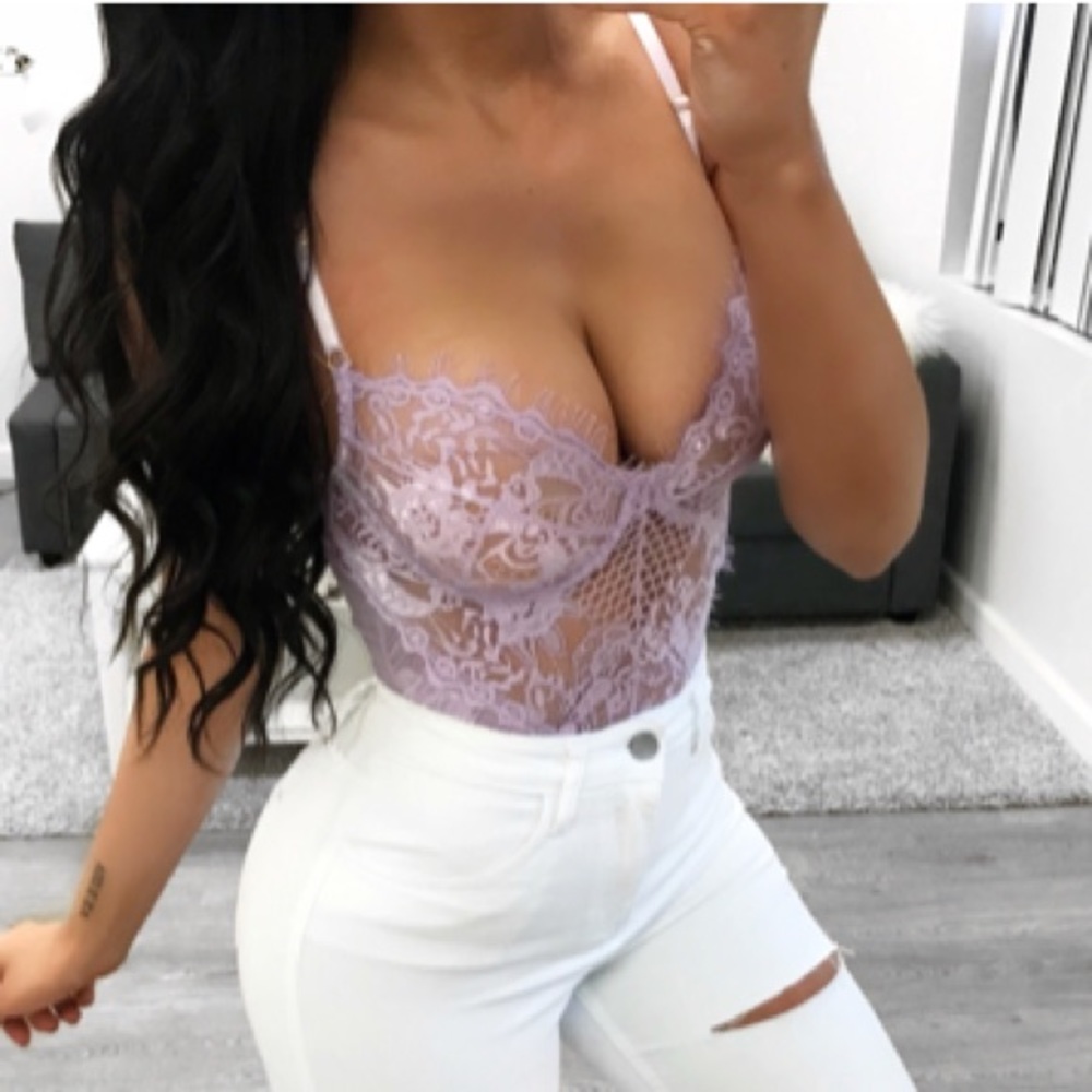 Lavender lace bodysuit
